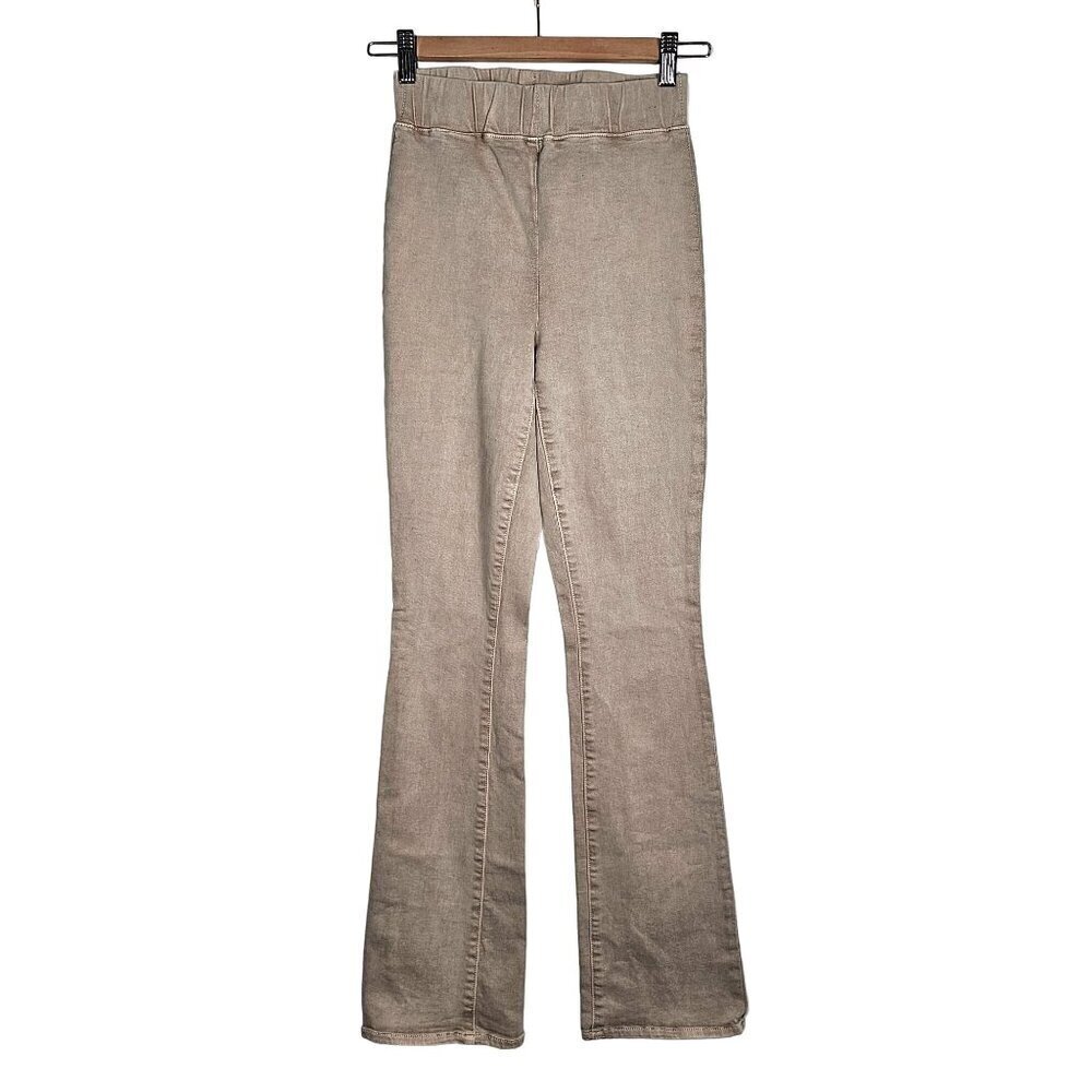L'agence Tan Elastic Waist Flare Stretch Pants Women's Small, 25